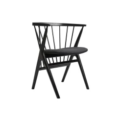 Sibast No 8 spisestol, sortlakeret eg/mørkegrå