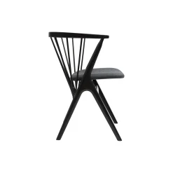 Sibast No 8 spisestol, sortlakeret eg/mørkegrå