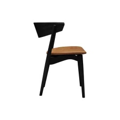 Sibast No 7 spisestol, sortlakeret eg/cognac