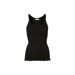 Silketop med elastikbånd, black