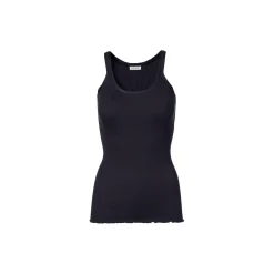 Silketop med elastikbånd, navy