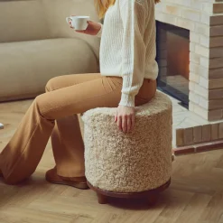 Simon puf, pearl/walnut