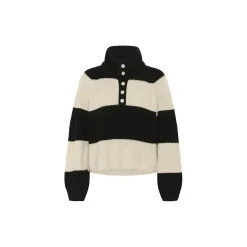 SimraPW Pullover, french oak/ black block stripe