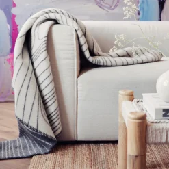 SKOG Throw, grey/natural