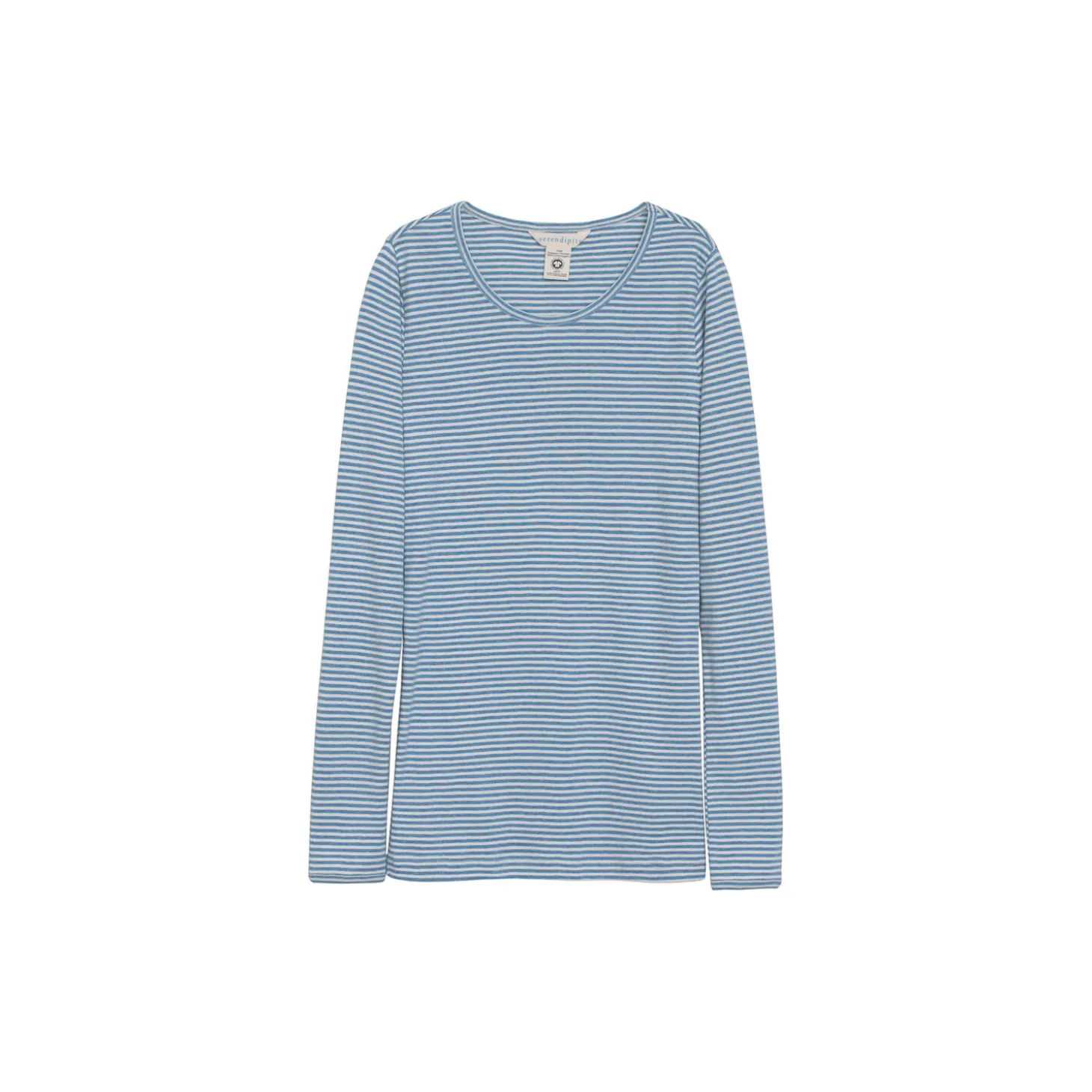 Slim stribet T-shirt, azur/ecru