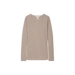 Slim Tee Stripe, almond/offwhite