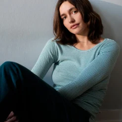 Slim Tee Stripe, nile/offwhite