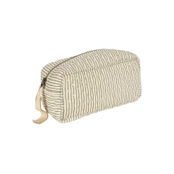 Small Quilted Toiletry Bag, tea stripe