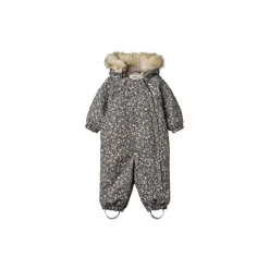 Snowsuit Nickie, black sea open flowers