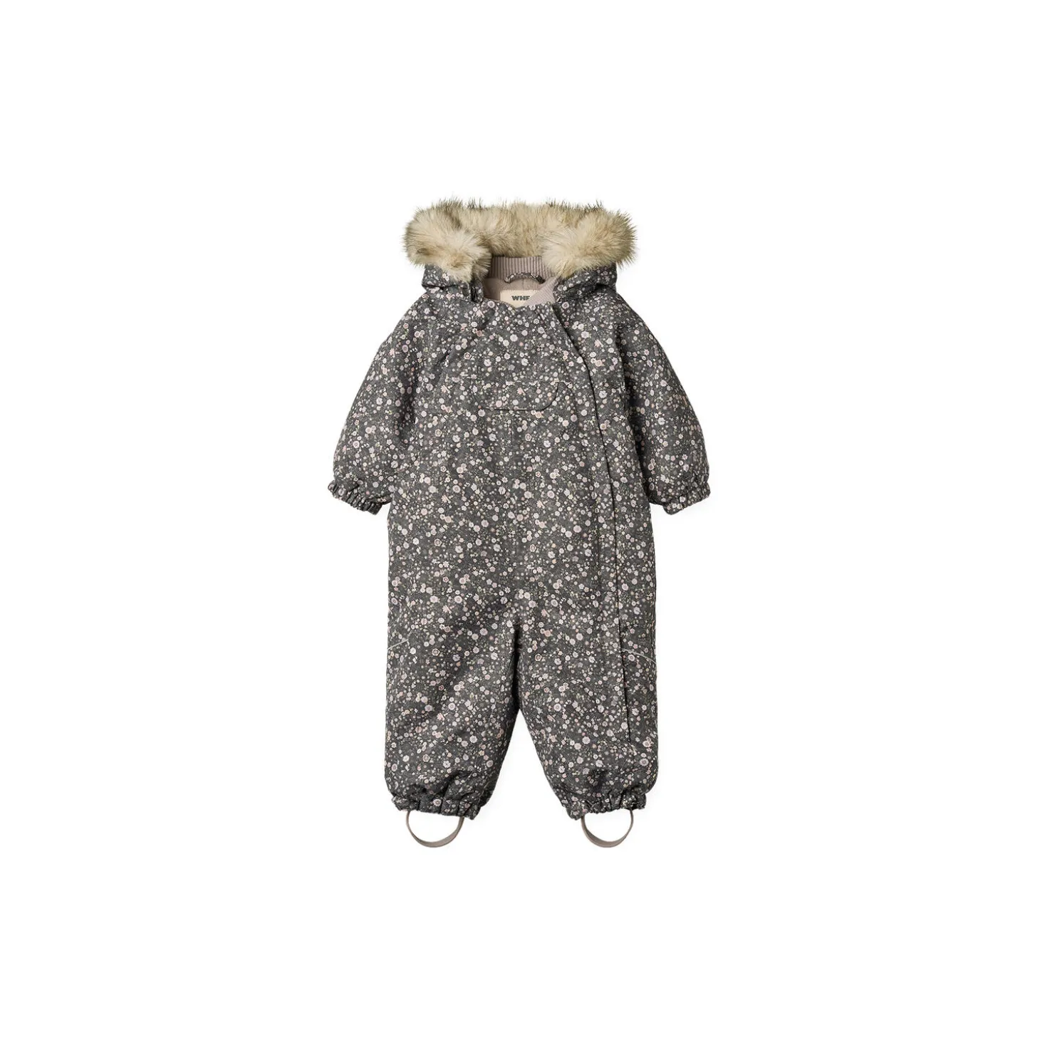 Snowsuit Nickie, black sea open flowers