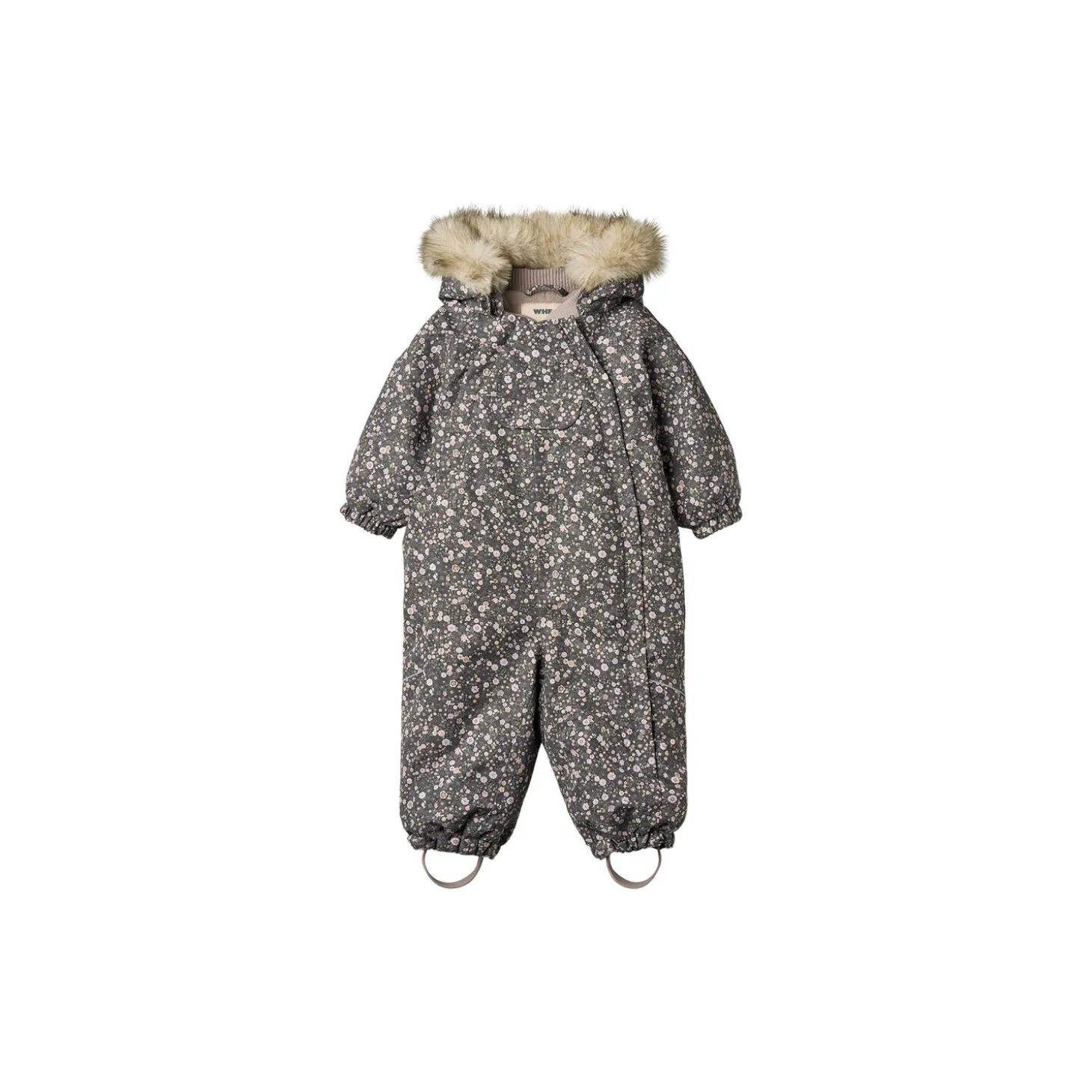 Snowsuit Nickie, black sea open flowers