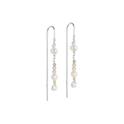 Sofia øreringe, sølv/light pink