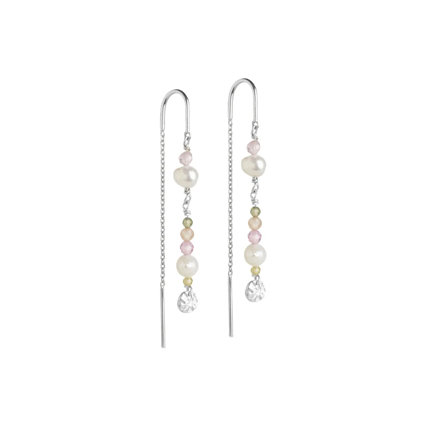Sofia øreringe, sølv/light pink
