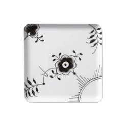 Sort Mega Riflet firkantet tallerken 20 cm