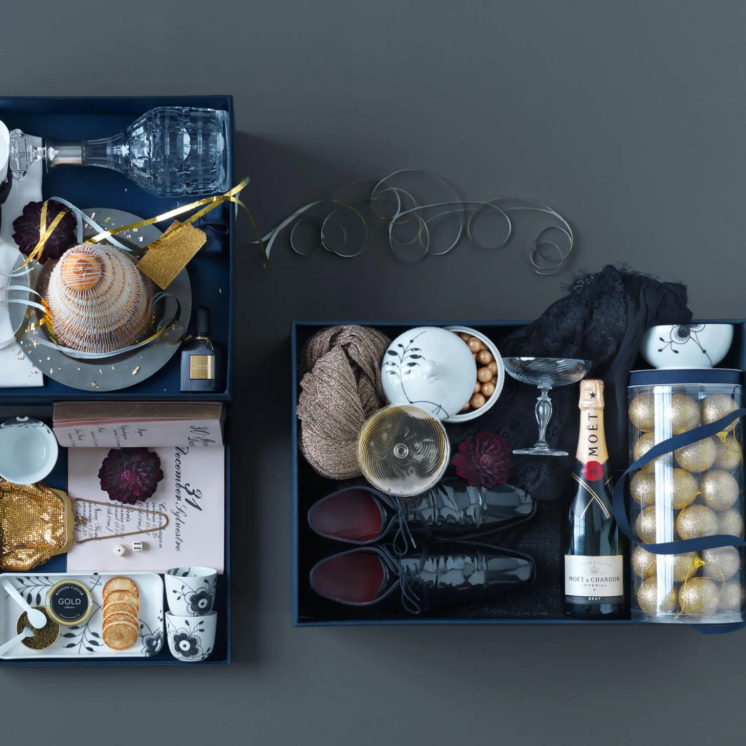 Sort Mega Riflet skål 47 cl