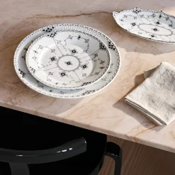 Sort Musselmalet Halvblonde tallerken Ø 22 cm