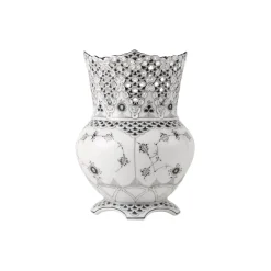 Sort Musselmalet Helblonde vase 22 cm