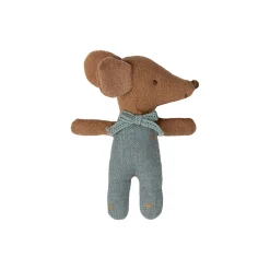 Sovende/vågen babymus i tændstikæske, blå