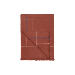 Square plaid, rusty red