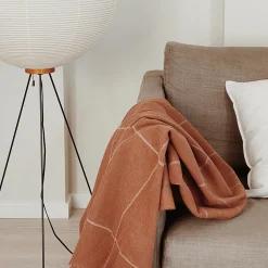 Square plaid, rusty red