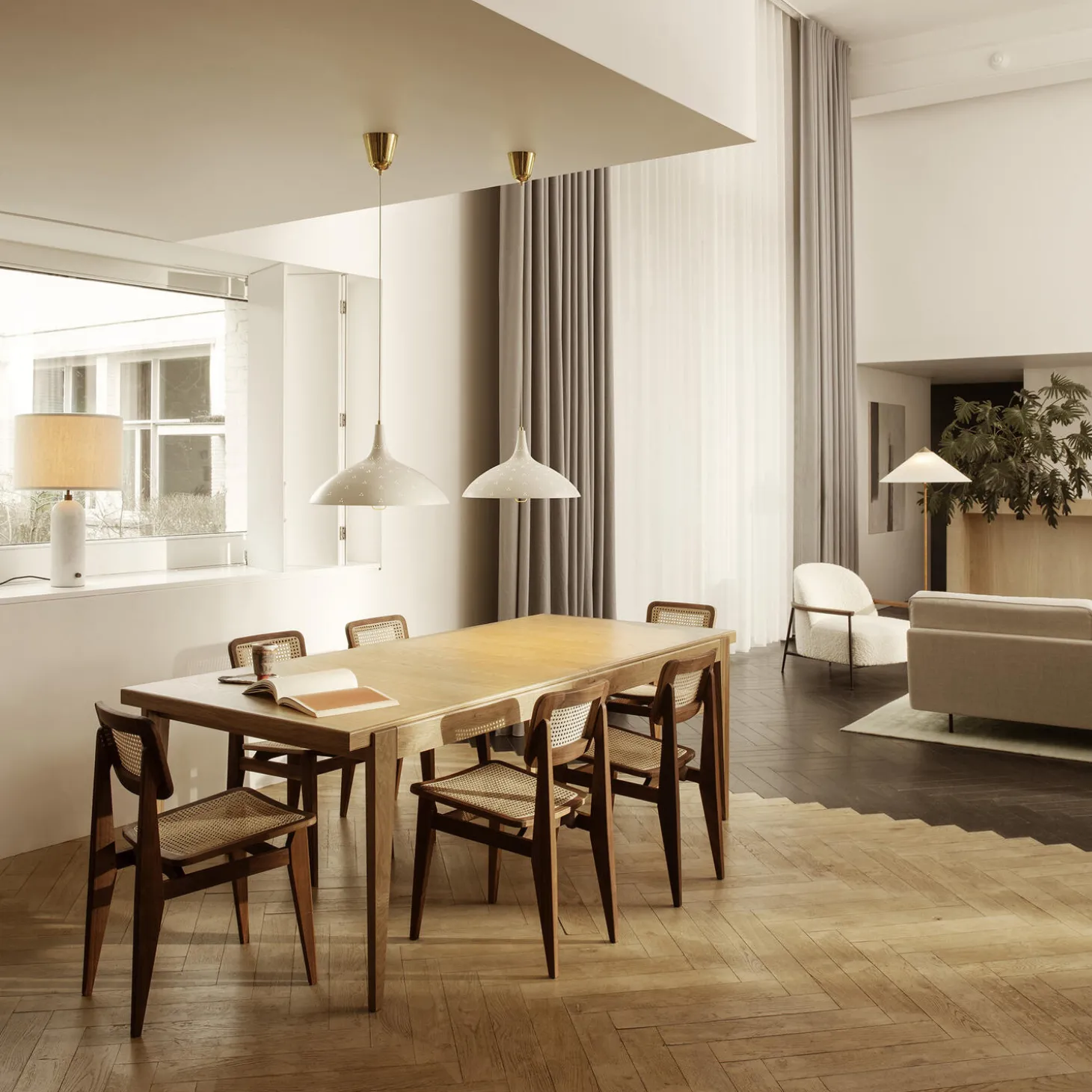 S-Table Dining Table Rectangular Extendable, matt lacquered oak