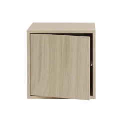 Stacked Storage System with Door, oak