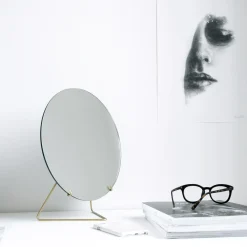 Standing Mirror, brass