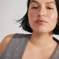 STAR recycled hoops, guldbelagt