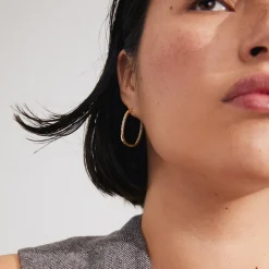 STAR recycled hoops, guldbelagt