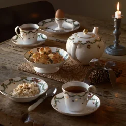 Stjerne Riflet Jul skål på fod 42 cl