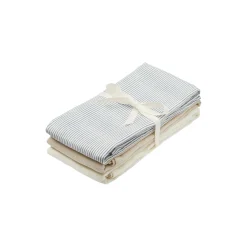 Stofble 3-pak, classic stripes blue/praline/creme white