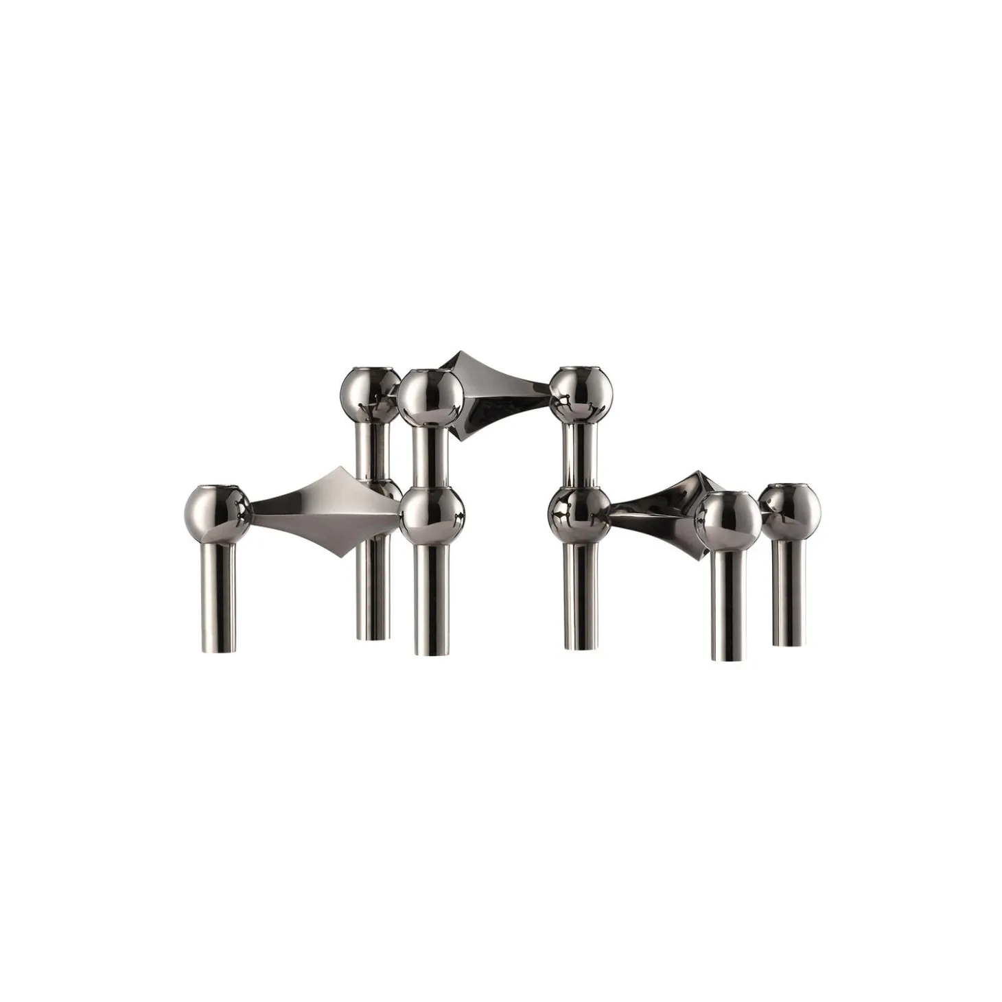 STOFF Nagel lysestage, sort krom