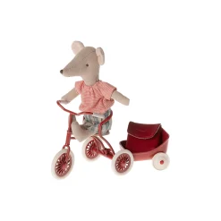 Storesøster cykelmus med taske, red