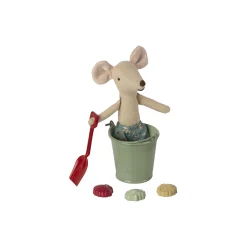 Strandsæt - skovl, spand og skaller