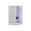Stribet tæppe i økologisk bomuld, white/blue