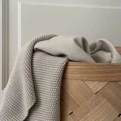 Strikket Køkkenhåndklæde, light stone