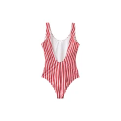 Stripe Swim Suit, red
