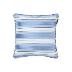 Striped Organic Cotton Twill Cushion Cover, blue/white