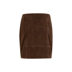 Suede skirt, warm brown