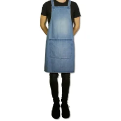 Suspender forklæde, blå