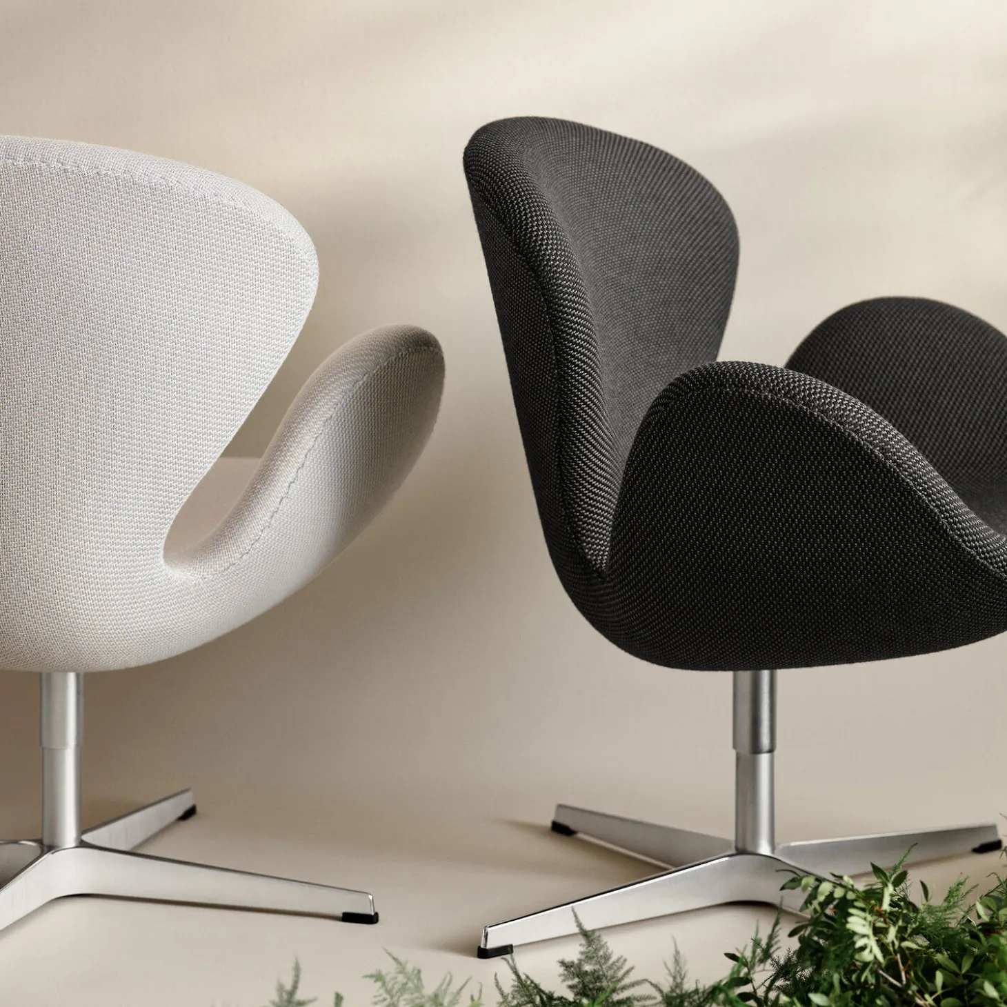 Svanen™ 3320 loungestol, black/grey 0198