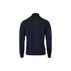 Sweater Knitted Half Zip Merino Wool, navy