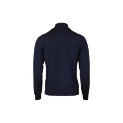 Sweater Knitted Half Zip Merino Wool, navy