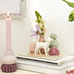 Sweet Stories Lamb Vase, dusty rose