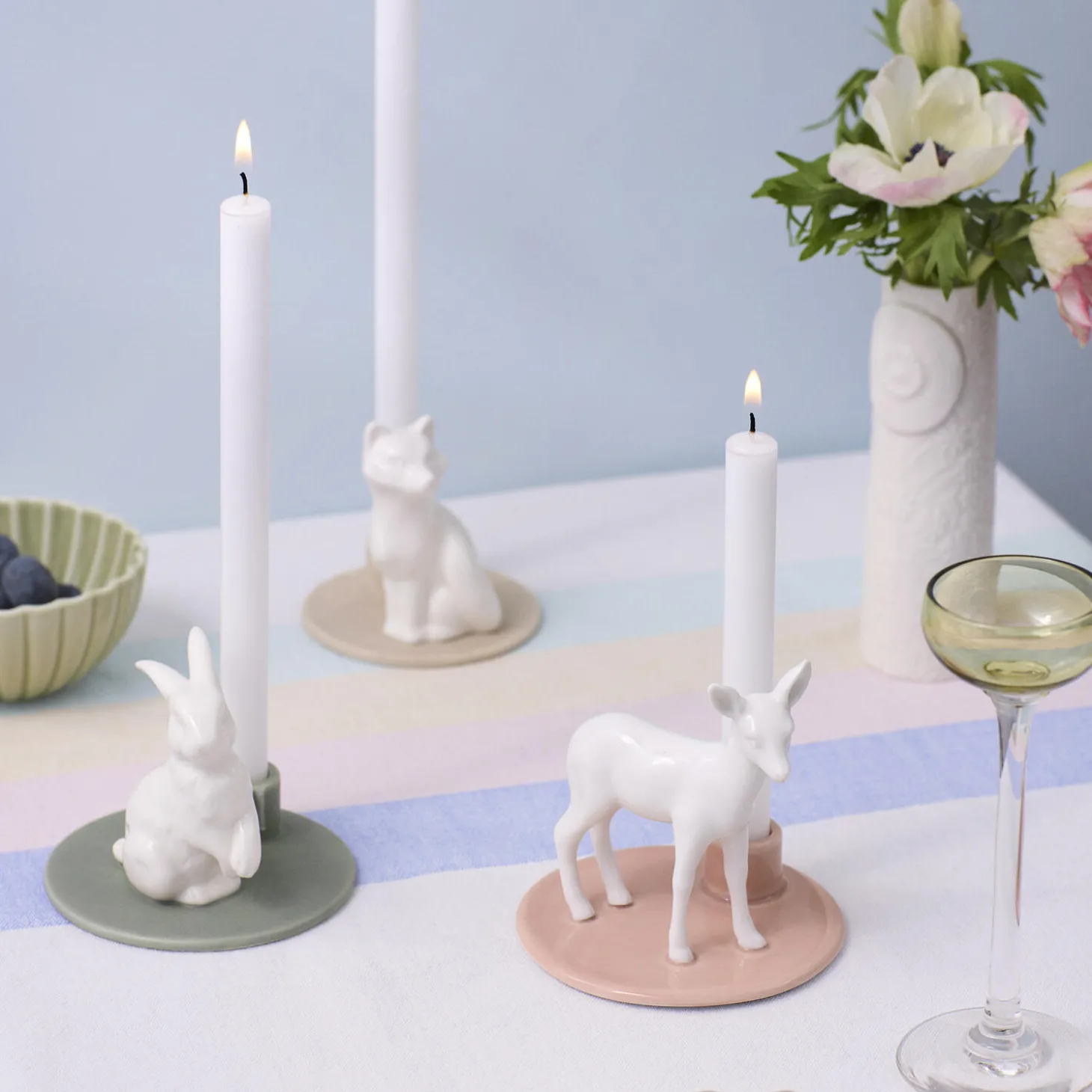 Sweet Stories lysestage med hjortekid, lyserød