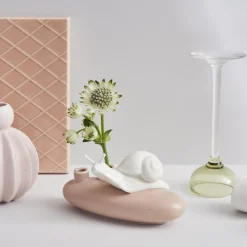 Sweet Stories Snail vase, rose