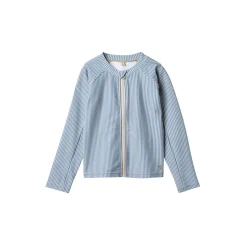 Swim T-shirt L/S Zip Ada, 9580 blue swim stripe