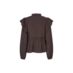 Terra Frill Blouse, chocolate plum