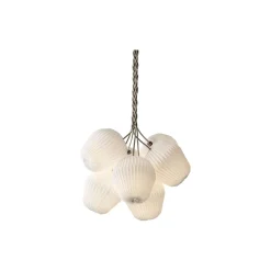 The Bouquet 7 lysekrone med standardskærme, hvid/eg