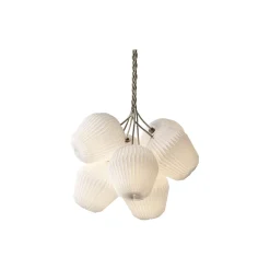 The Bouquet 7 lysekrone med papirskærme, hvid/eg